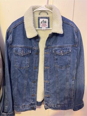 Cabin Fever Sherpa Lined Denim Trucker Jacket - Size M